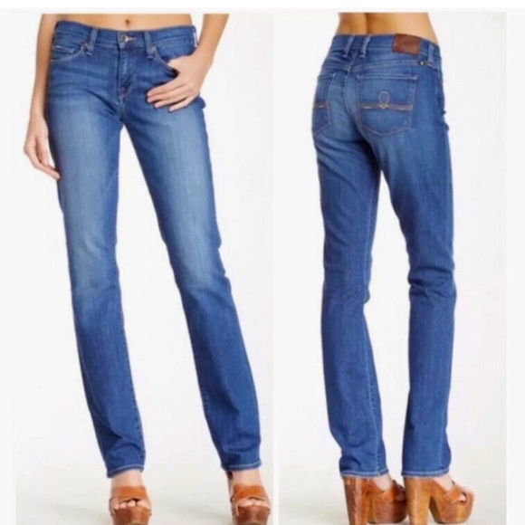 Lucky Brand Size 4/27 Ankle Sofia Straight Mid Rise Mid Wash Denim Jeans - Picture 1 of 6